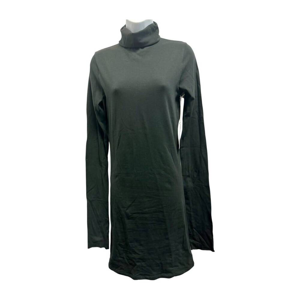 NEW ELSA women's long sleeve turtle neck knee-length dress in black